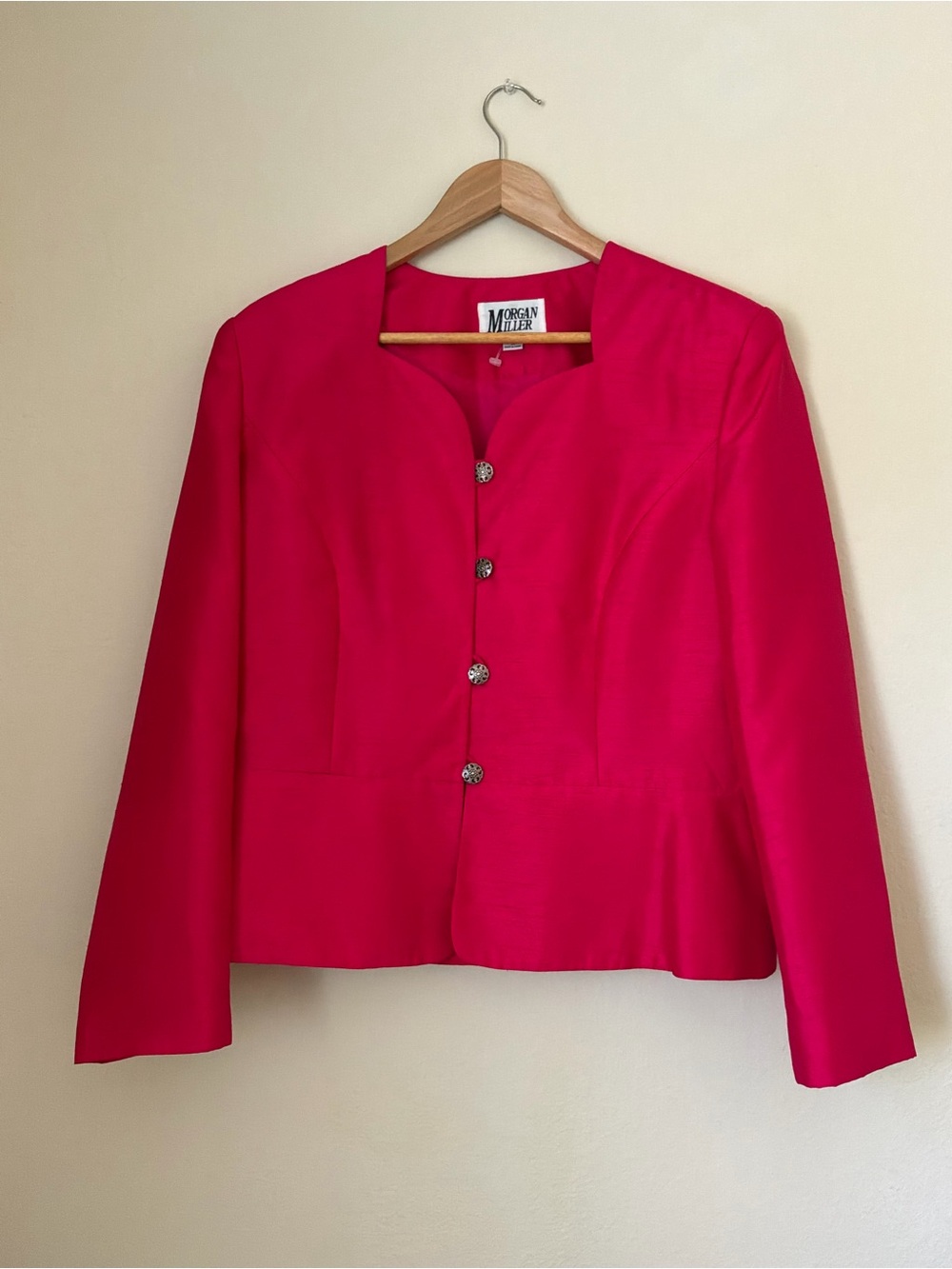 Morgan Miller Women's Bright Pink Button-Front Blazer Jacket
